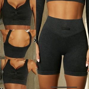 Bo & Tee: 2 pc Crop Top & Biker Shorts set